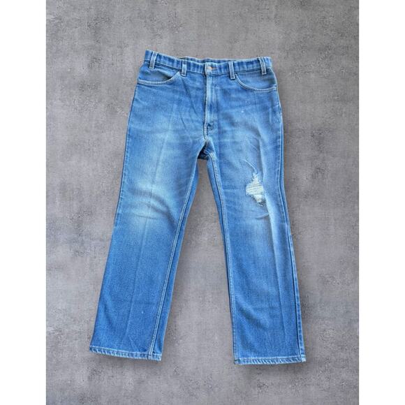 Vintage 1970s Levi’s Orange Tab Jeans “Paper Tag” Distressed Blue Denim - Picture 1 of 16